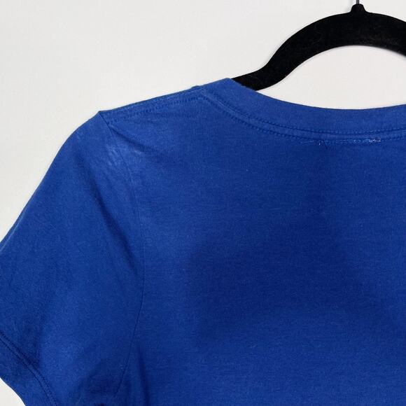 MLB Genuine Merchandise Womens Small S Blue Chicago Cubs VNeck Short Sleeve Tee - Picture 4 of 7